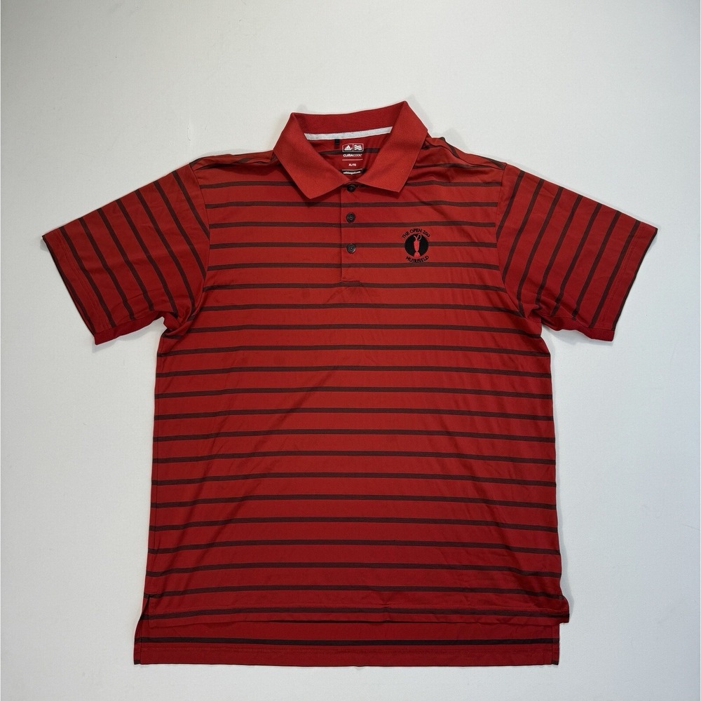 Adidas Golf Climacool Polo Shirt Men’s XL The Open 2013 Muirfield Black Red